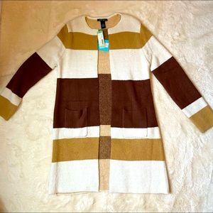 NWT Faith + Zoe Brown Colorblocked Sweater - Small